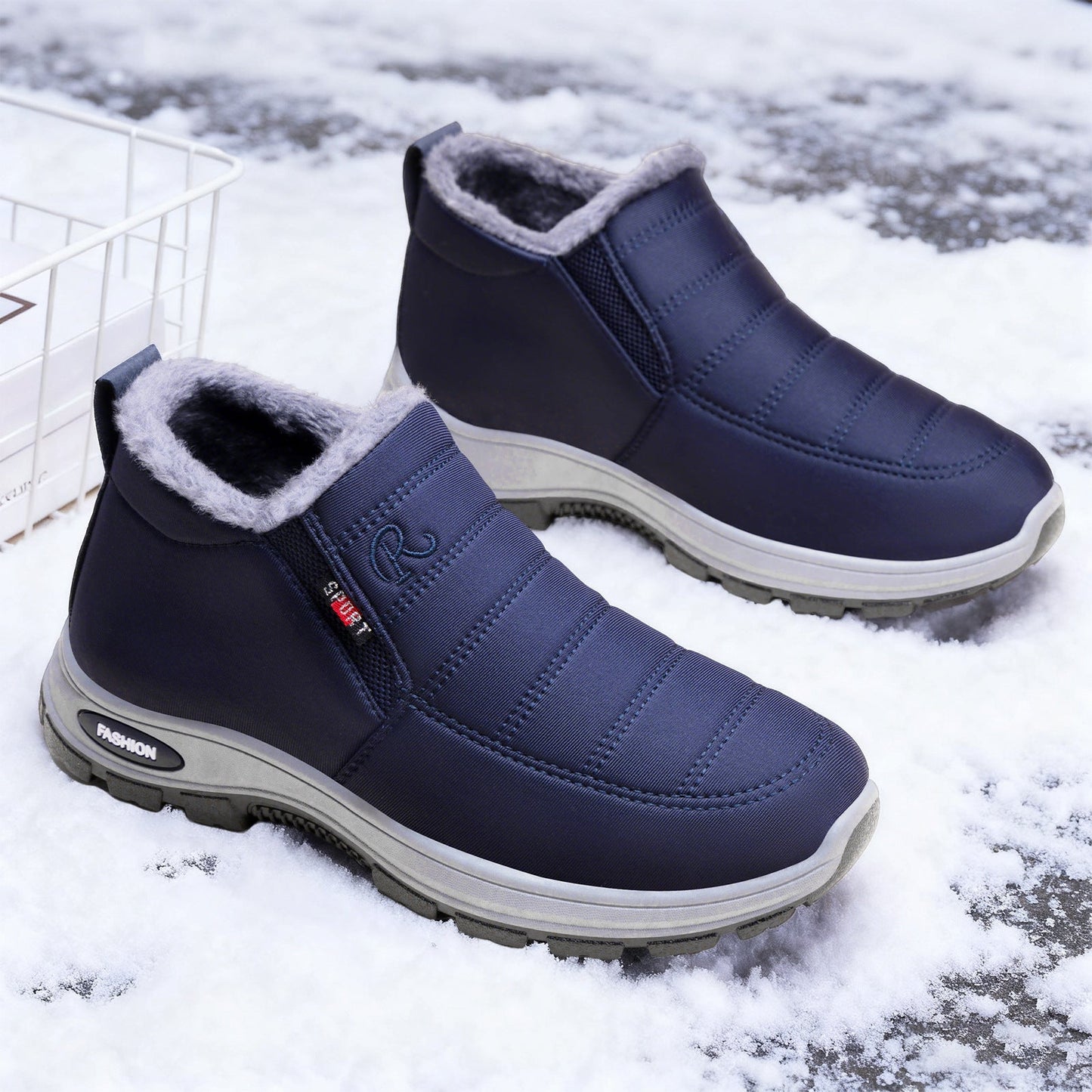 Bottes d'hiver à enfiler doublées de polaire pour femme – Chaudes, imperméables et antidérapantes
