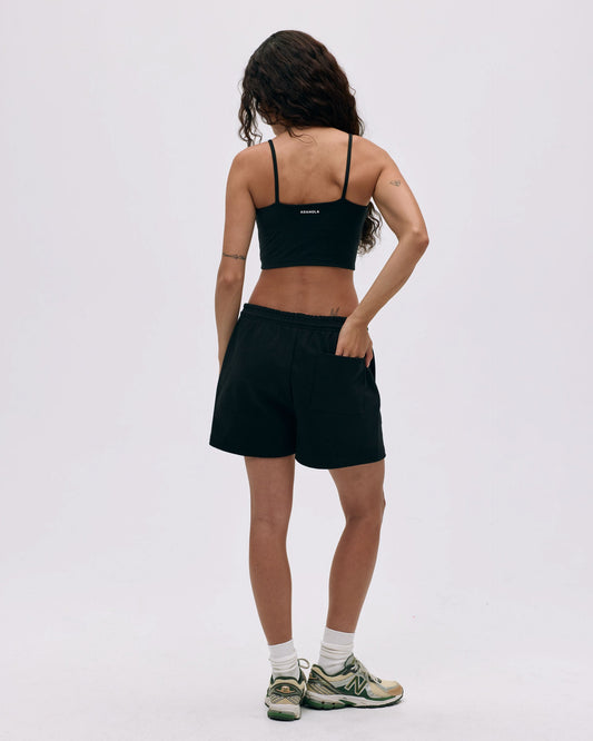 Varsity Sweat Shorts - Black/Marshmallow White