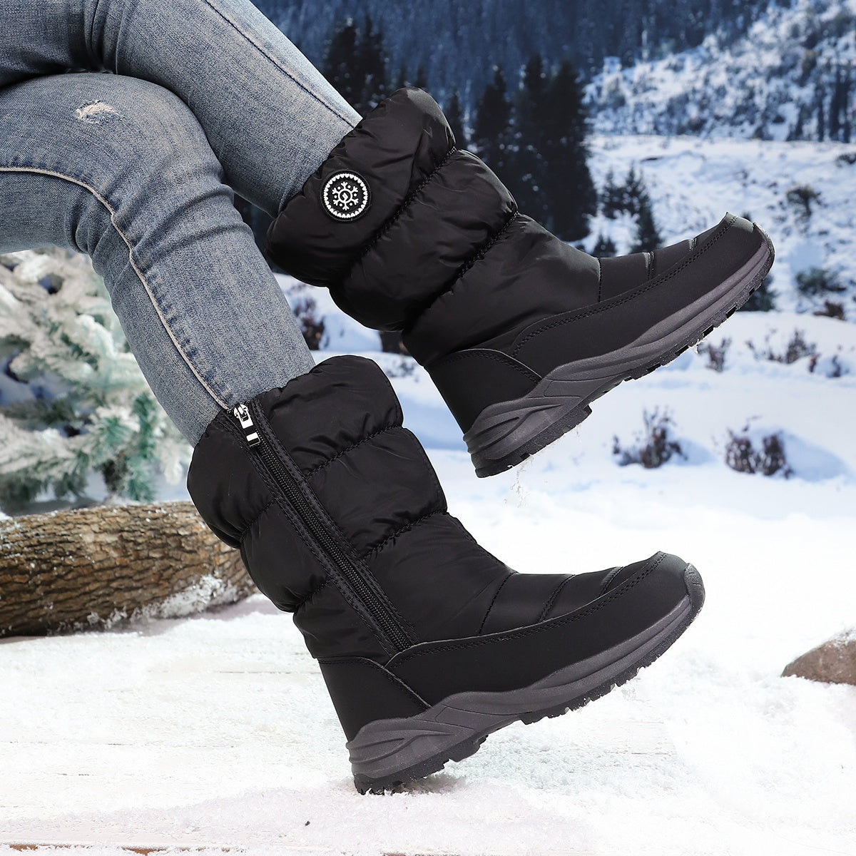 🔥Dernier Jour de Promotion 50% de Réduction - Bottes de Neige Mi-Mollet Hiver Femme de Haute Qualité