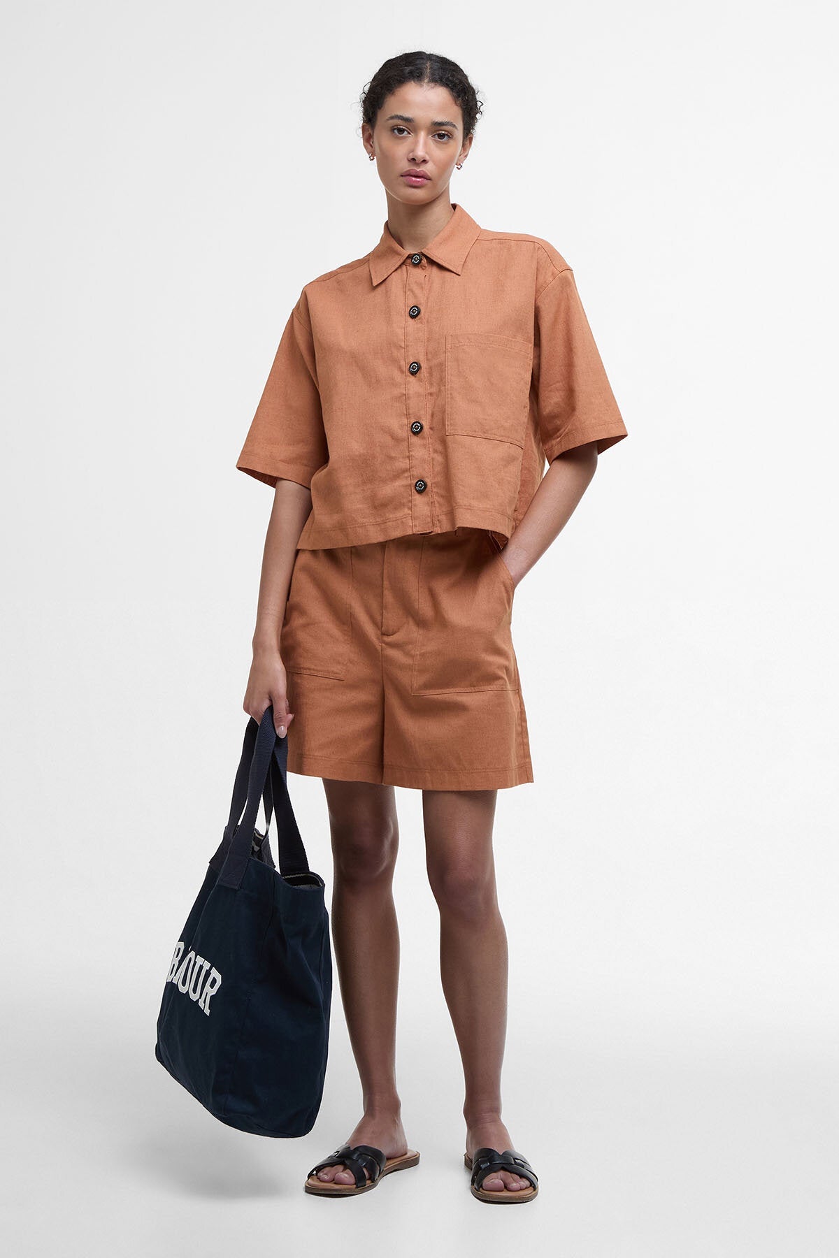 Cary Boxy Short-Sleeved Shirt - BRAN