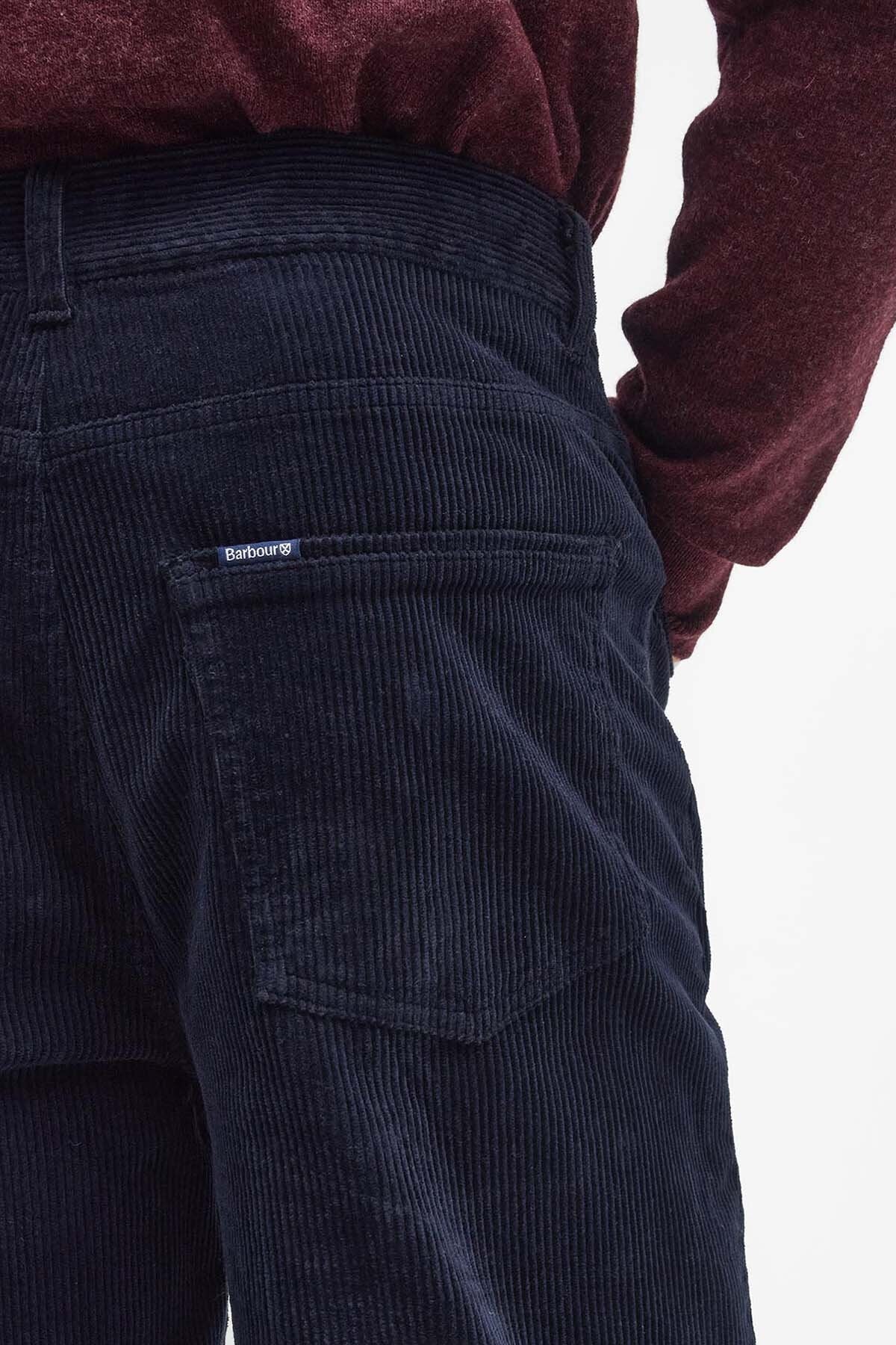 Stretch Cord Regular Trousers - NAVY