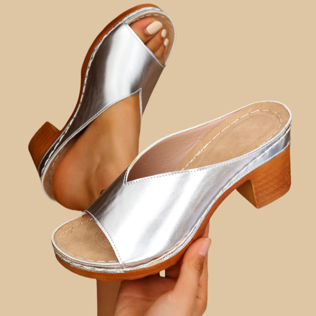 NOUVEL ARRIVAGE 70 % DE RÉDUCTION - Sandales orthopédiques compensées à talons hauts