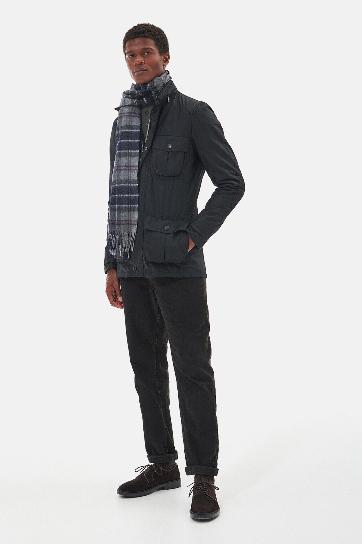 Tartan Scarf - BLACK SLATE TARTAN