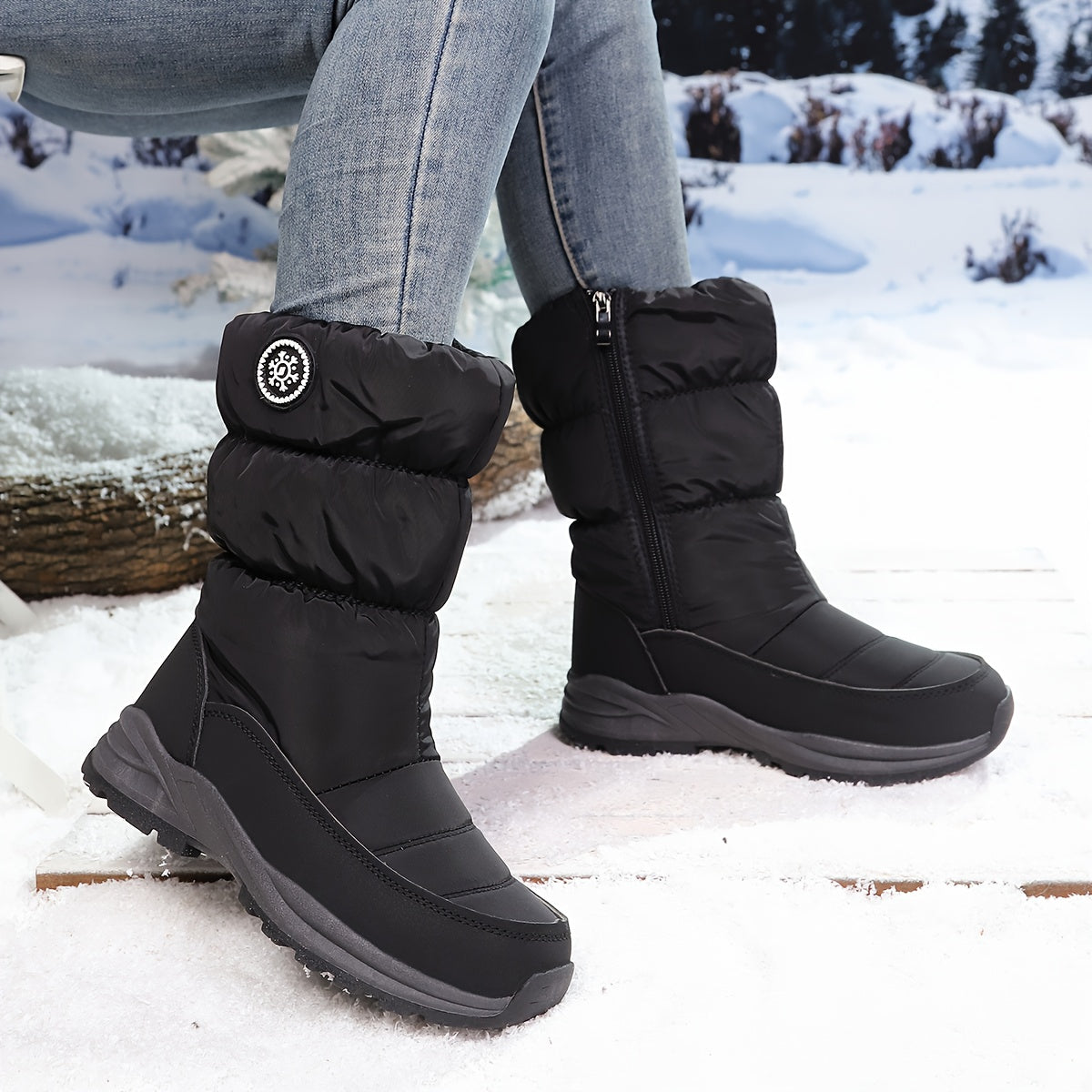 🔥Dernier Jour de Promotion 50% de Réduction - Bottes de Neige Mi-Mollet Hiver Femme de Haute Qualité