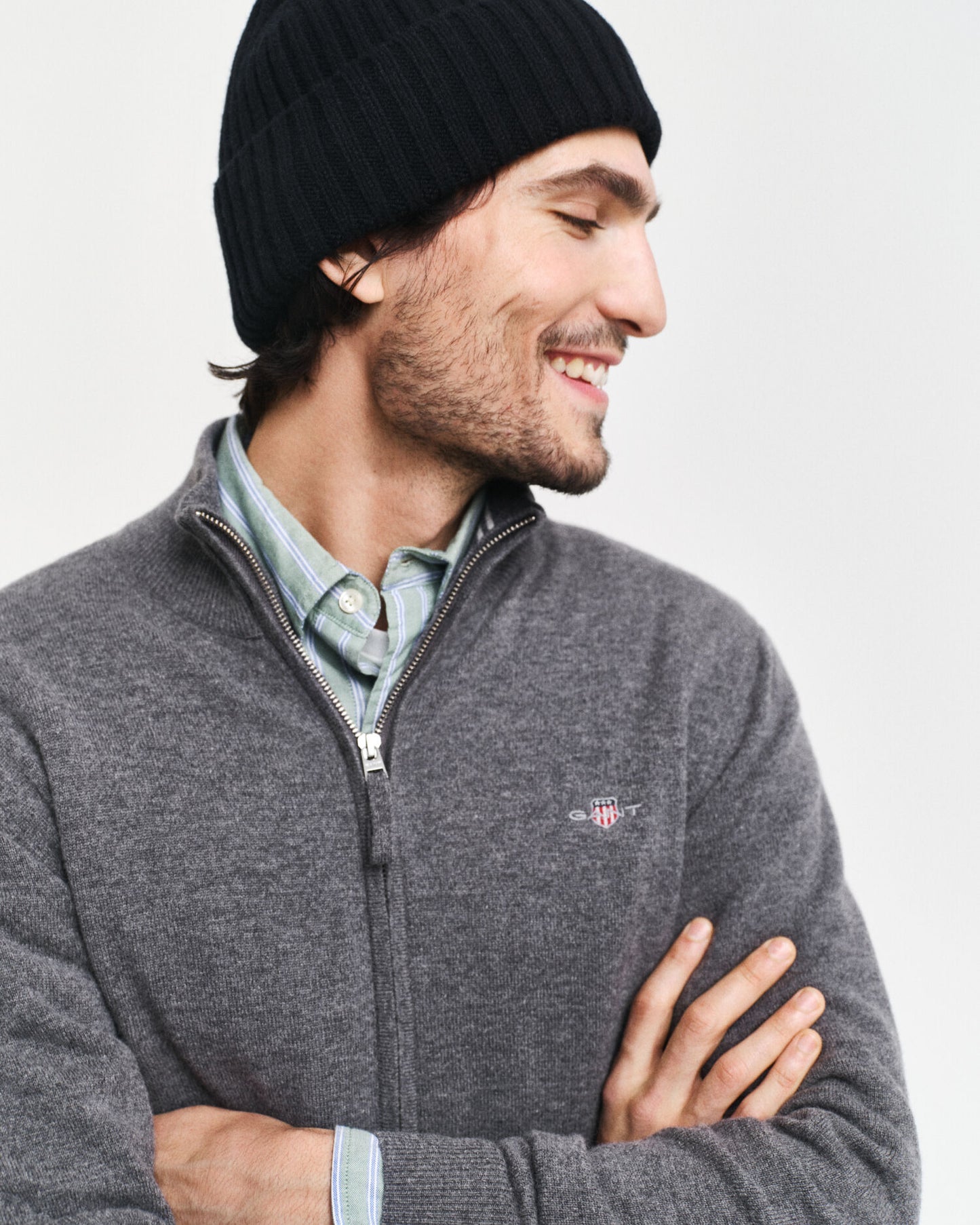 Superfine Lambswool Zip Cardigan