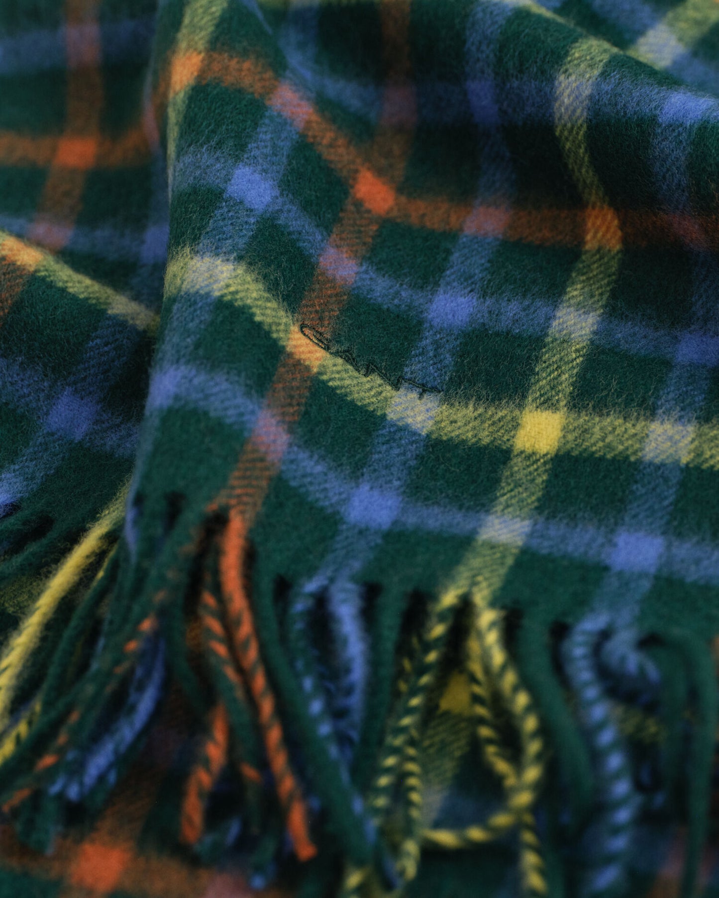 Checked Wool Scarf
