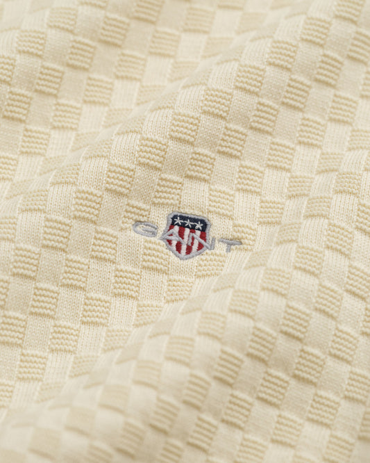 Micro Textured Crew Neck Sweater