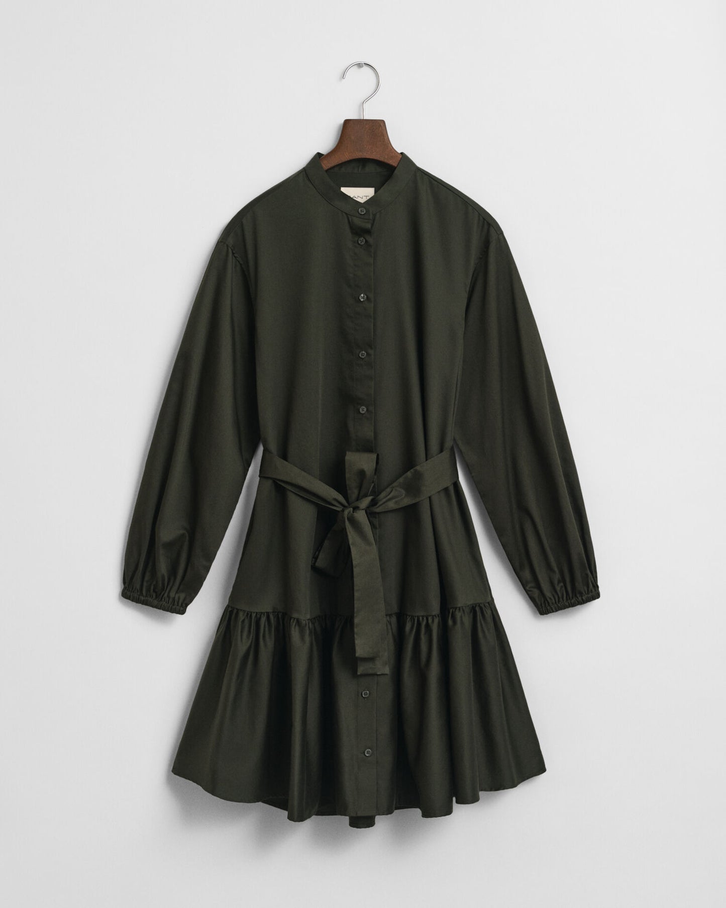 Cotton Satin Long Sleeve Dress