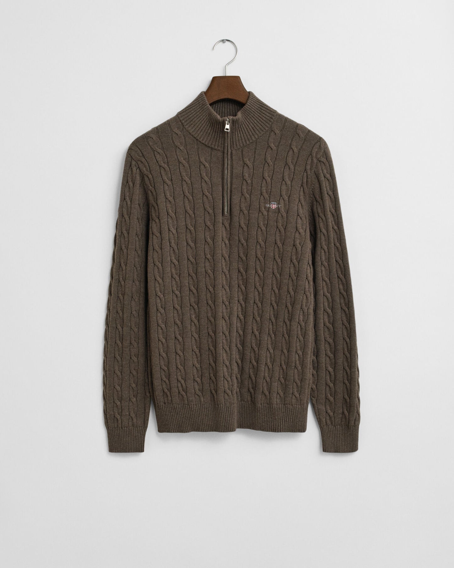 Cotton Cable Knit Half-Zip Sweater