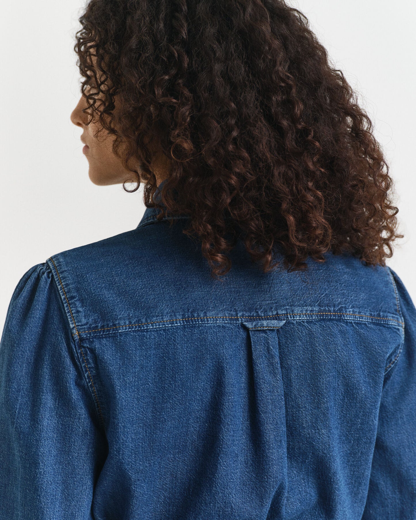 Puff Sleeve Denim Dress