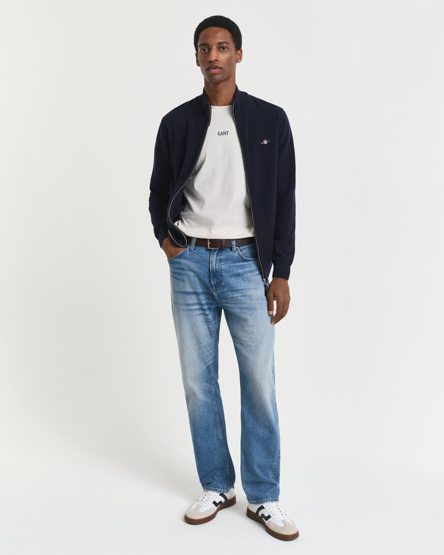 Superfine Lambswool Zip Cardigan
