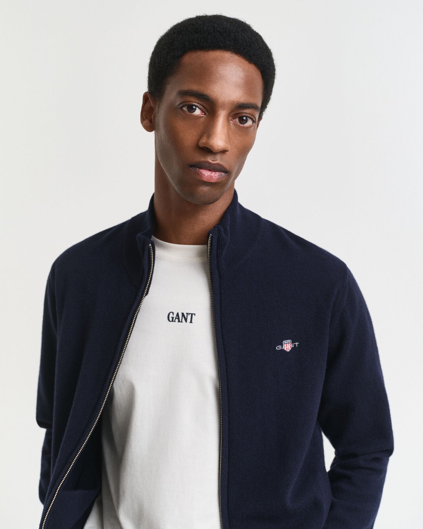 Superfine Lambswool Zip Cardigan