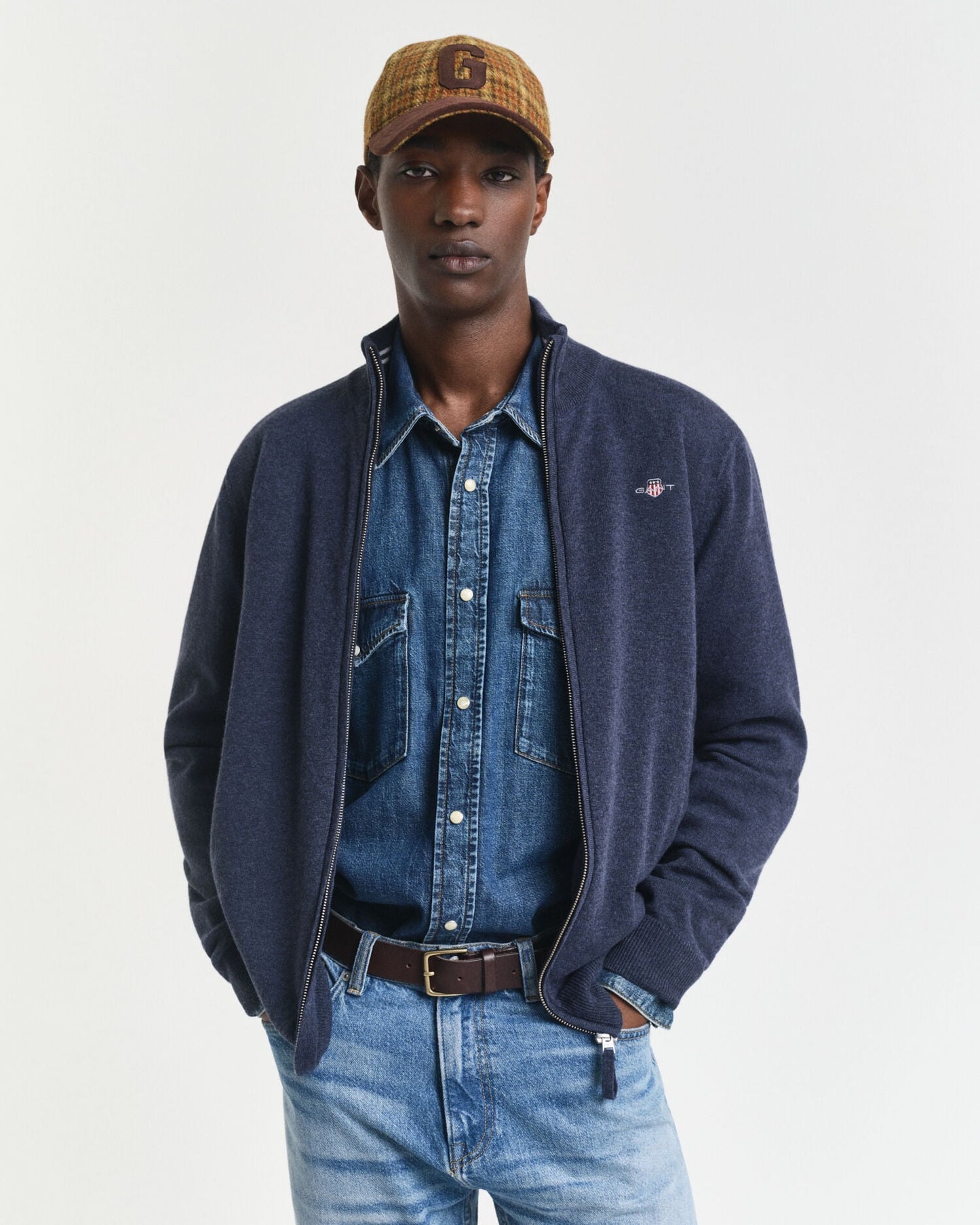 Superfine Lambswool Zip Cardigan