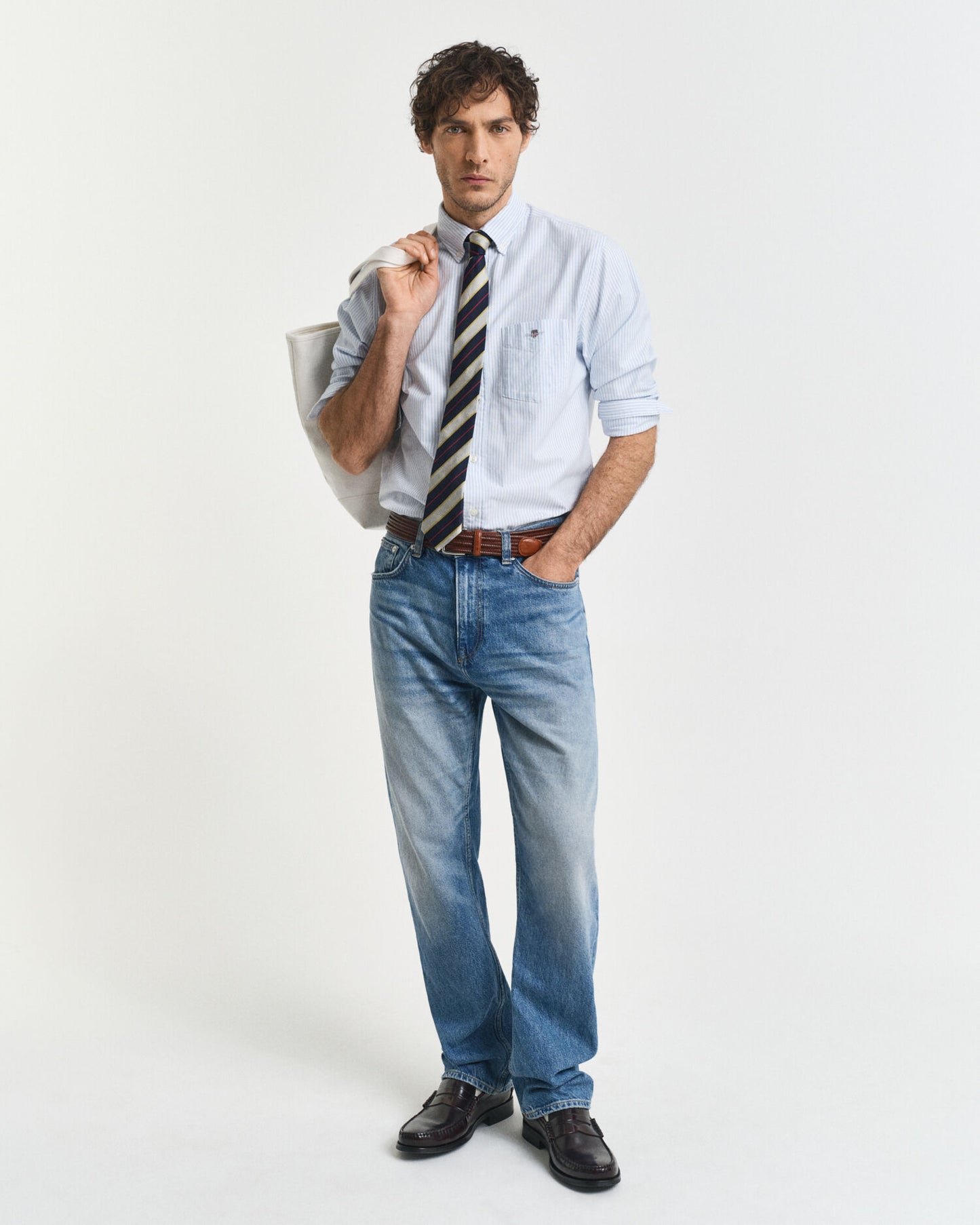 Regular Fit Banker Stripe Classic Oxford Shirt